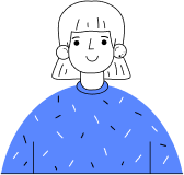 Simple cartoon-like illustration of a person in a blue shirt