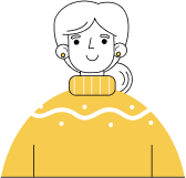 Simple cartoon-like illustration of a person in yellow sweatshirt