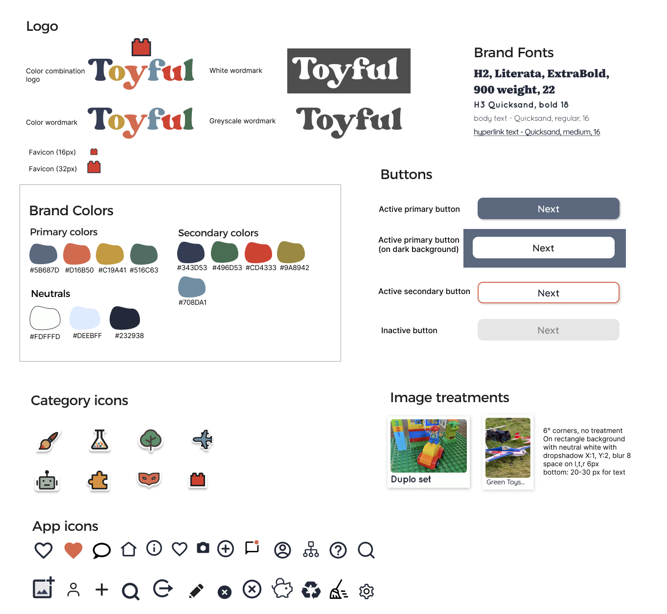 Stylesheet showing the retro, friendly, playful styling of toyful